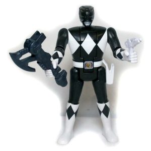 Boneco Power Rangers Vira Cabeça Retro Preto Zack Hasbro