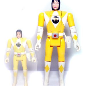 Boneco Power Rangers Amarela Vira Cabeça Gigante 20cm Boneca