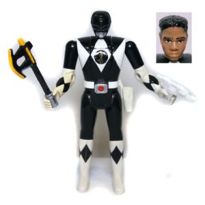Boneco Power Rangers Preto Zack Vira Cabeça Bandai 94 100%