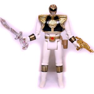 Boneco Power Rangers Branco Vira Cabeça Bootleg Anos 90 100%
