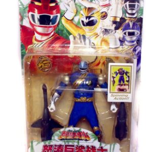 Boneco Power Rangers Azul Max Vira Cabeça Força Animal