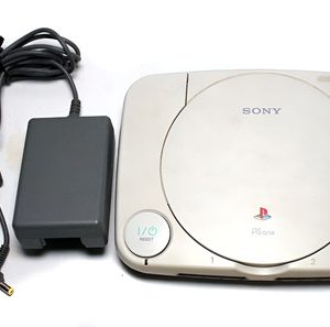 Playstation 1 Ps1 Slim Baby Funcionando Com Detalhe Leitor Cinza
