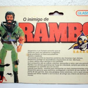 Rambo Cartela Original Boneco Serpentino Glasslite Anos 80