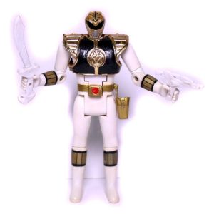 Boneco Power Rangers Branco Vira Cabeça Bandai 95 Completo