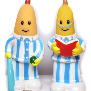 2 Bonecos Bananas De Pijamas B1 E B2 Anos 90 Borracha 15cm