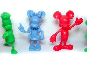 6 Bonecos Disney Mickey, Pluto, Pato Donald Marx Toys 1971