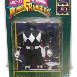 Power Rangers Preto Vira Cabeça Zack Flip Head Retro Hasbro